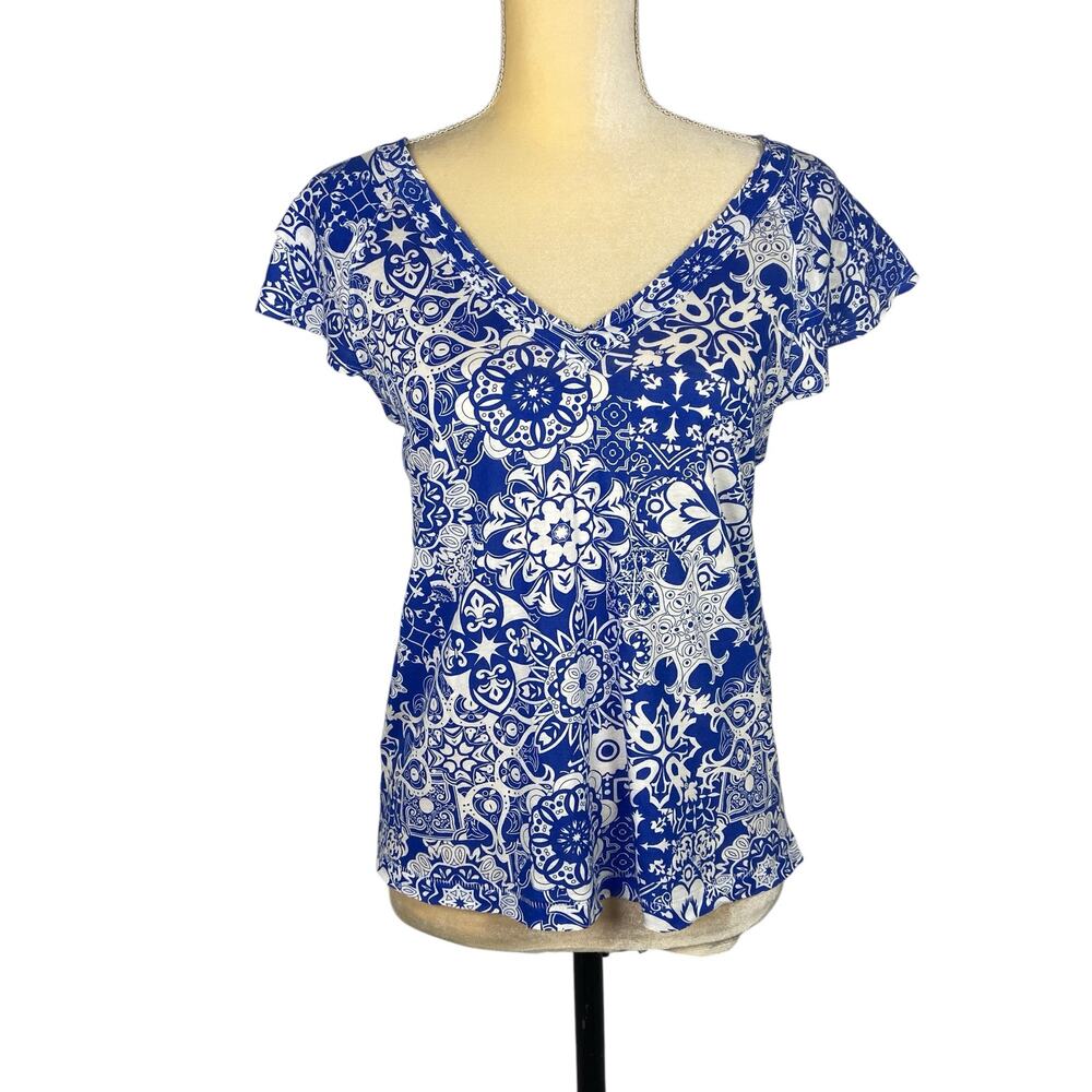 Maeve by Anthropologie Blue White Top New with tag Medium